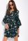 Квіткова сукня з об'ємними рукавами 103P492 (темно-синій/принт)