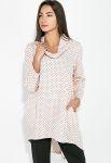 Туніка напівбатал жіноча вільний крій у стегнах 64PD238 (горошок)