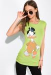 Туника с мультяшным принтом 120PL585 (салатовый)