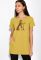 Туніка з принтом на грудях 120PMA1593-1 (гірчичний)
