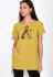 Туніка з принтом на грудях 120PMA1593-1 (гірчичний)