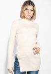 Туніка жіноча приємна до тіла з вирізами на рукавах 619K006 (молочний)