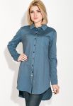 Туніка жіноча імітація сорочки однотонні моделі 64PD2871-11 (джинсовий)