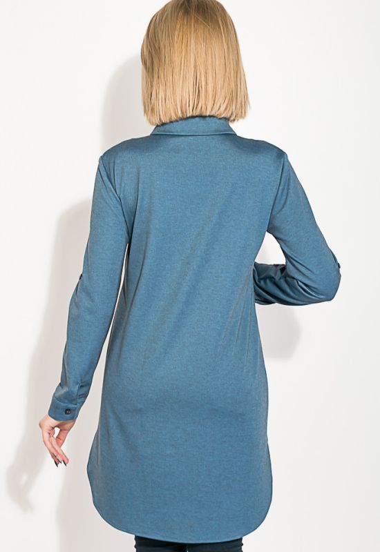 Туника женская имитация рубашки однотонные модели 64PD2871-11 (джинсовый)