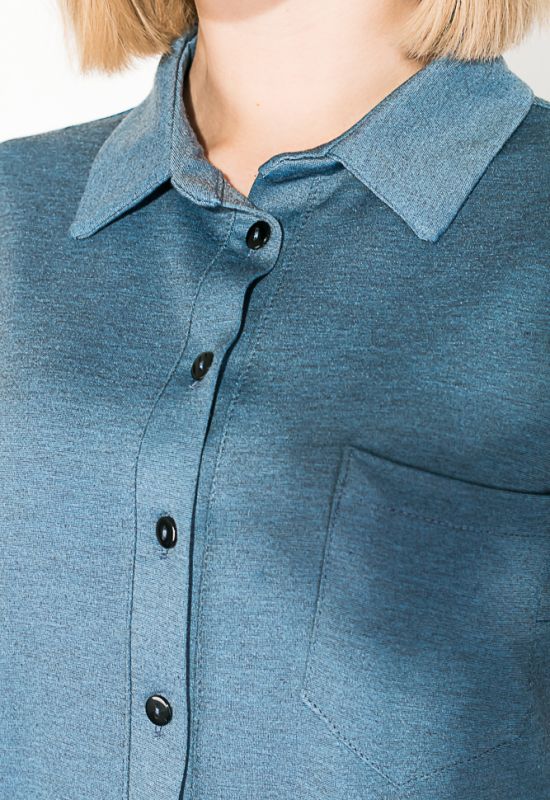 Туника женская имитация рубашки однотонные модели 64PD2871-11 (джинсовый)