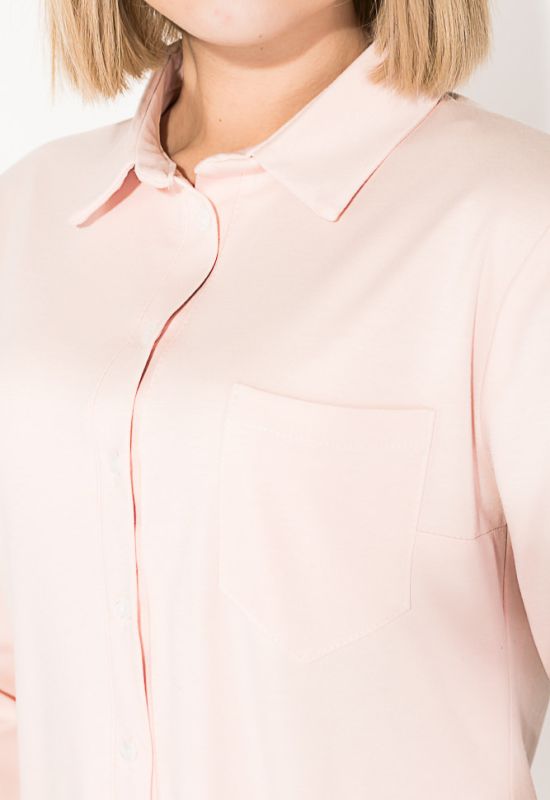 Туника женская имитация рубашки однотонные модели 64PD2871-11 (пудра)