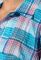 Туніка жіноча в клітинку з подовженою спинкою 64PD220 (бірюзовий/білий)