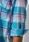 Туніка жіноча в клітинку з подовженою спинкою 64PD220 (бірюзовий/білий)