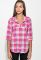 Туника женская в клетку с удлиненной спинкой 64PD220 (малиновый/белый)