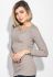Туніка жіноча виріз драбинкою 619K004 (бежевий/сірий)