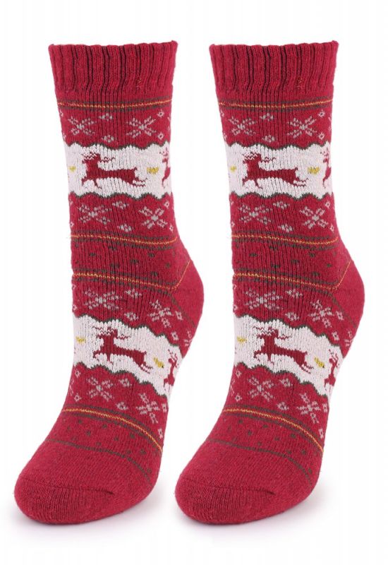 ANGORA N32 Шкарпетки жіночі ангорові (червоний)