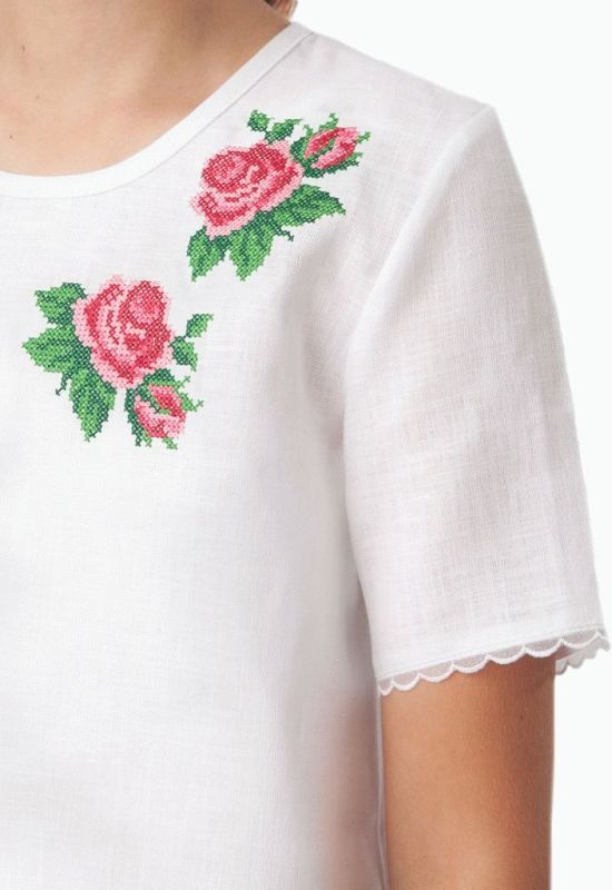 BG 021 Сорочка-вишиванка для дівчаток (білий)