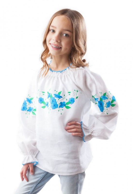 BG 023 Рубашка-вышиванка для девочек (белый)