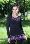 БЛ 082 Блузка жіноча (чорний/фіолетовий)