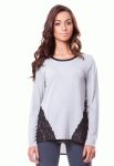 БЛ 151 Блузка жіноча (сірий/чорний)