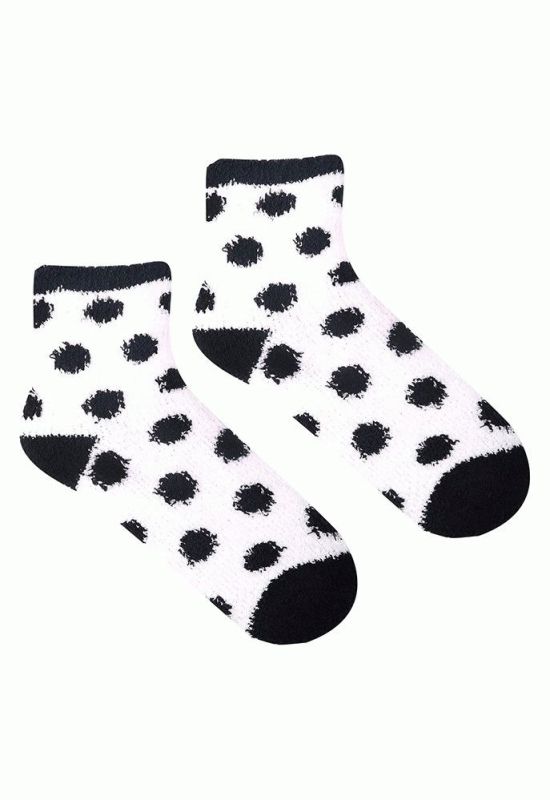 COOZY L51 Шкарпетки жіночі махрові (білий/чорний)