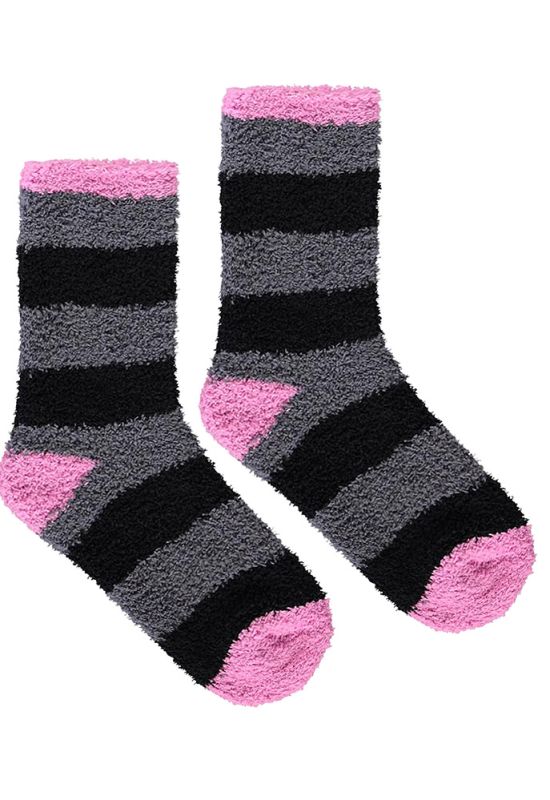 COOZY L52 Шкарпетки жіночі махрові (чорний/сірий/рожевий)