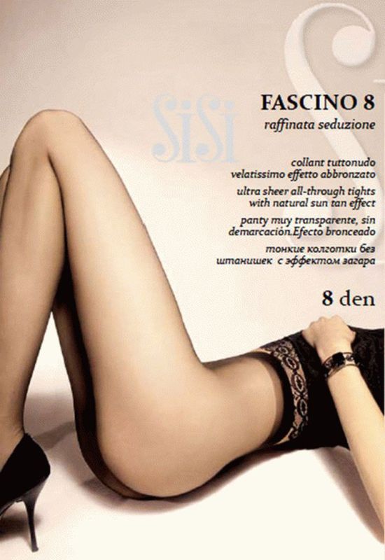 FASCINO 8 Колготки жіночі класичні з ефектом засмаги (чорний)
