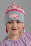 LOVE Шапка для девочек (серый/фиолетовый)