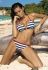 M 257 CELINE Купальник женский раздельный (синий/полоска)