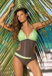 M 337 BEATRIX Купальник-монокіні жіночий (коричневий/салатовий)