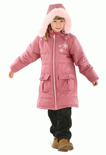 ПА 001 Пальто для дівчаток із застібкою (рожевий)