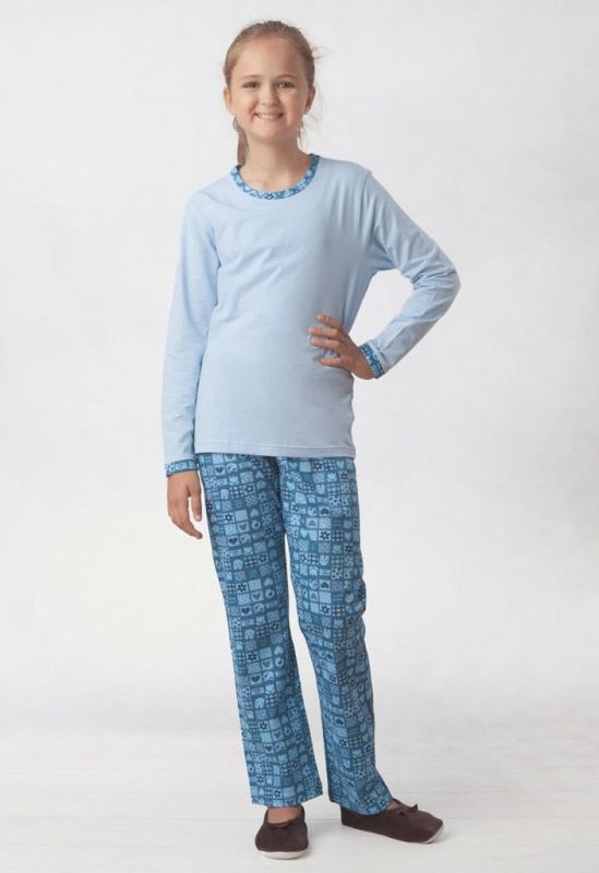 PG 018 Пижама для девочек (голубой)