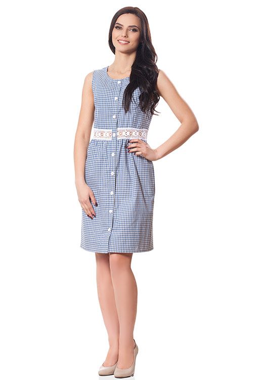 SL 149 Платье женское (голубой/белый)