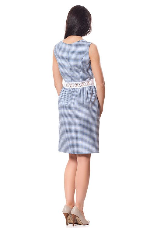 SL 149 Платье женское (голубой/белый)