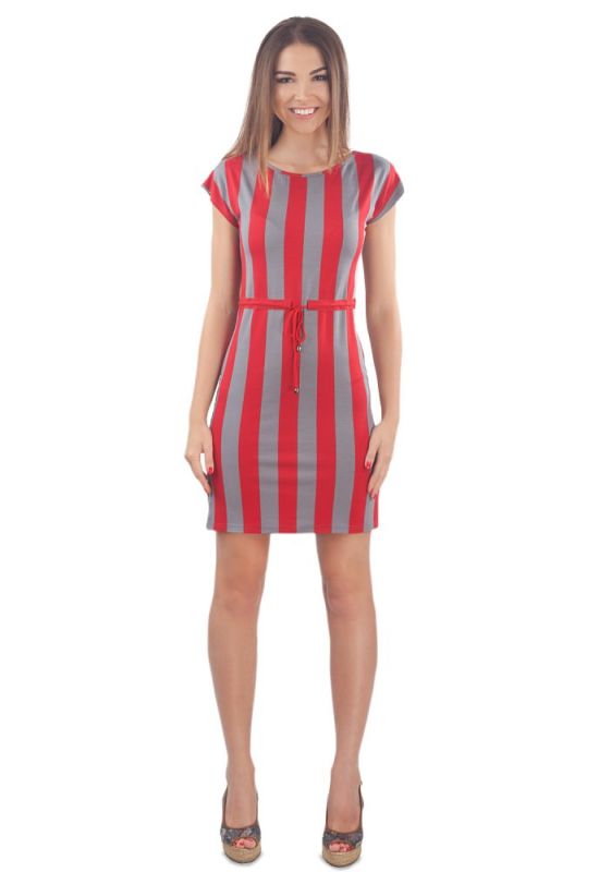 SL 159 Платье женское (серый/красный)