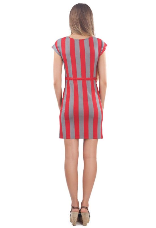 SL 159 Платье женское (серый/красный)