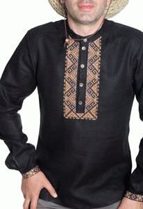 СМ 002 Рубашка-вышиванка мужская (черный)