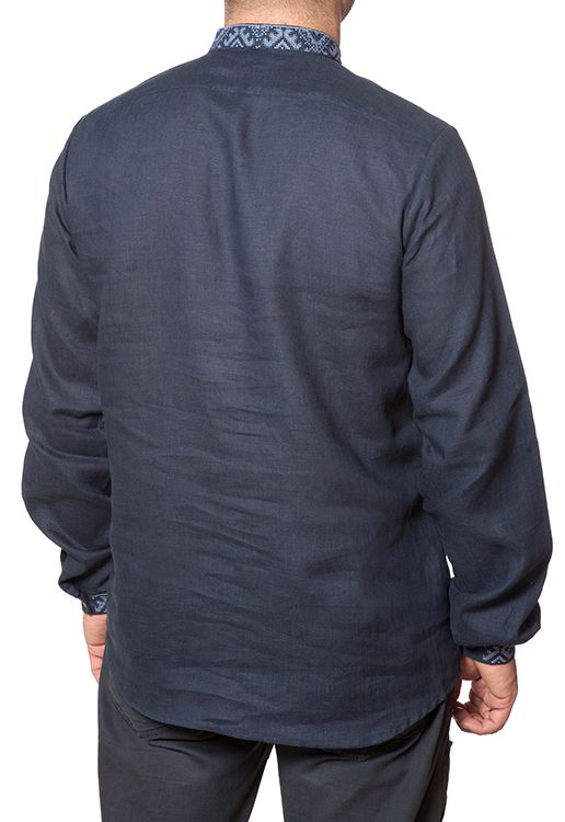 СМ 021 Рубашка-вышиванка мужская (темно-синий)