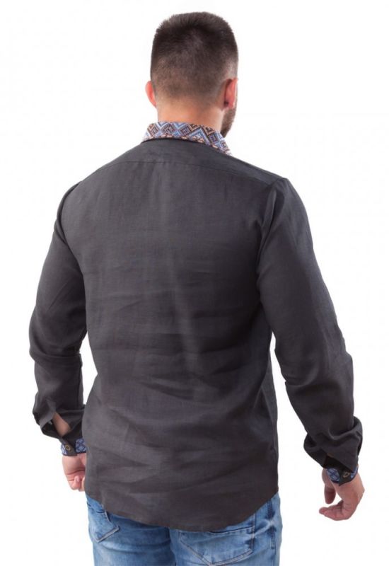 SM 029 Рубашка-вышиванка мужская (черный)