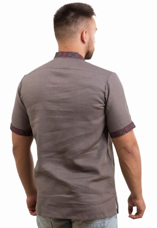 SM 031 Рубашка-вышиванка мужская (серый)