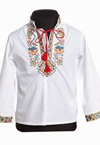 СВ 004 Рубашка-вышиванка для мальчиков (белый)