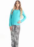 VPL 013 Пижама женская (бирюзовый/зебра)