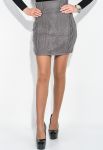 Спідниця з комбінованою в'язкою 131V002 (сірий)