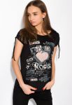 Жіноча футболка з принтом 148P056 (чорний)