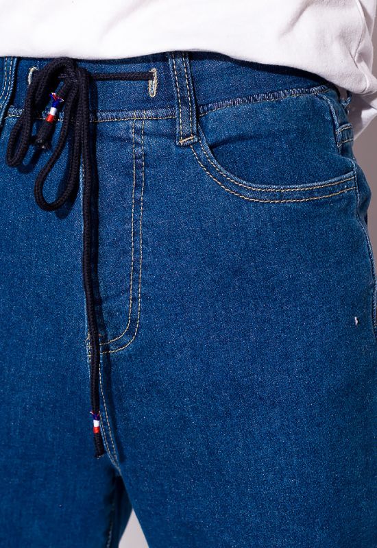 Жіночі джинси на гумці із зав'язками 120PGU025 (світло-синій)