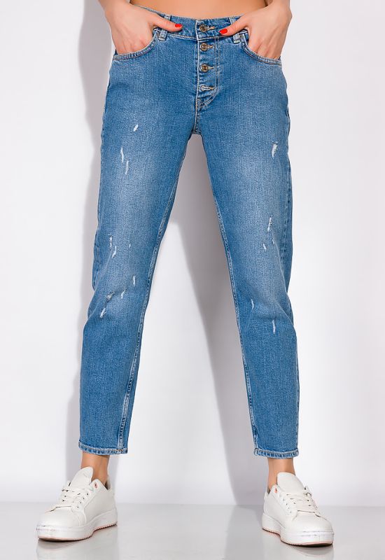 Женские однотонные джинсы 148P087 (светло-синий)