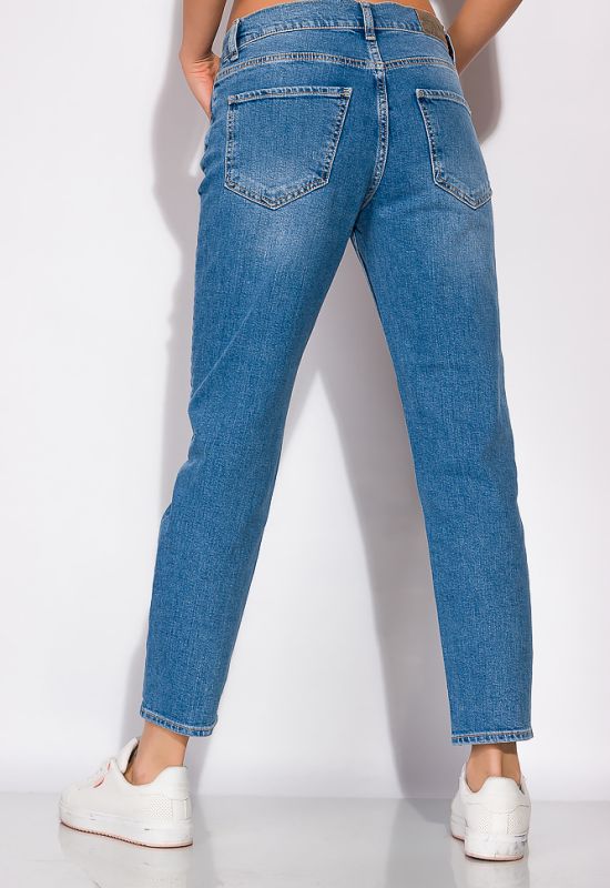 Жіночі однотонні джинси 148P087 (світло-синій)