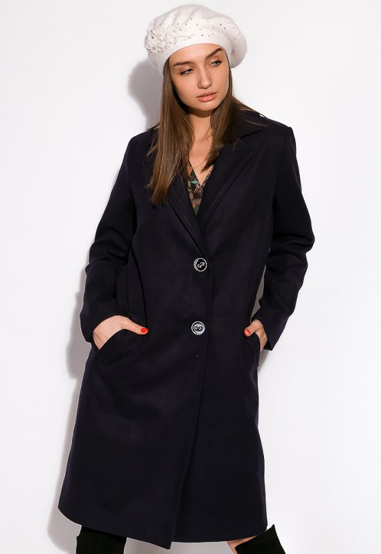Жіноче пальто кашемірове 120POI19056 (темно-синій)