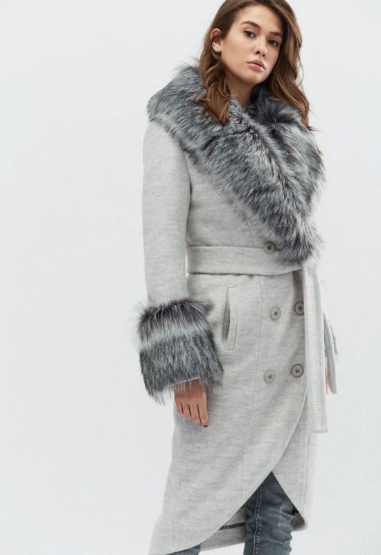 Зимове пальто LS-8758-5 (світло-сірий)