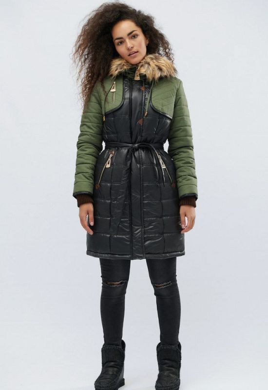 Зимняя куртка LS-8567-8 (черный/оливковый)